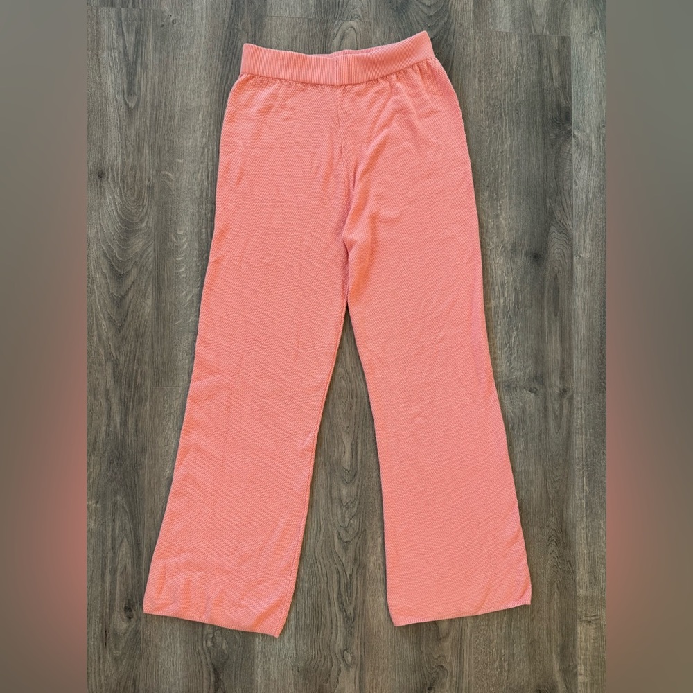 Knit pants Salmon Pink wide leg lounge XL